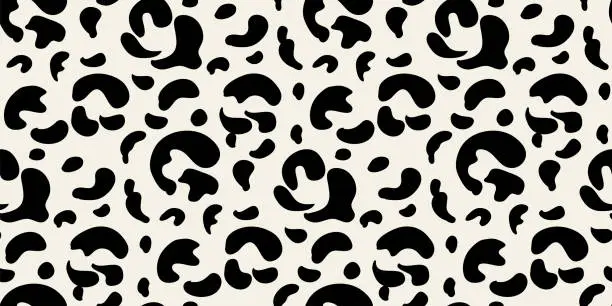 Vector illustration of Leopard print spotted skin seamless pattern