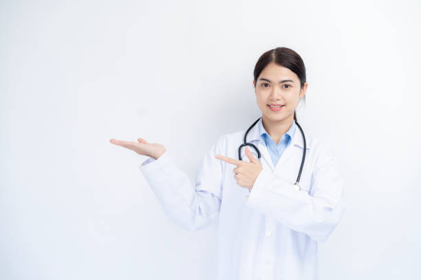 istock Female doctor on white background 2111934315
