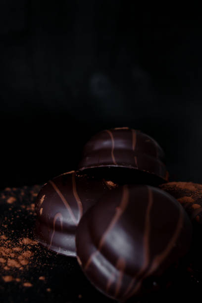 istock Coffee with chocolate chips. on a dark background.dessert 2111945476