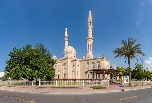 Dubai, United Arab Emirates - November 6, 2023: A picture of the Jumeirah Mosque, in Dubai.