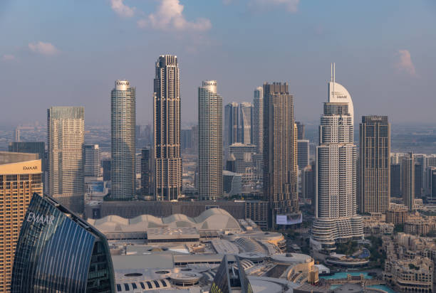 Dubai, United Arab Emirates - November 6, 2023: A picture of the Business Bay buildings near Downtown Dubai.
