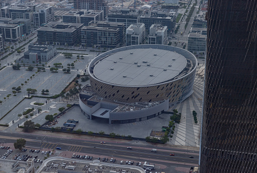 Dubai, United Arab Emirates - November 6, 2023: A picture of the Coca-Cola Arena as seen from above.