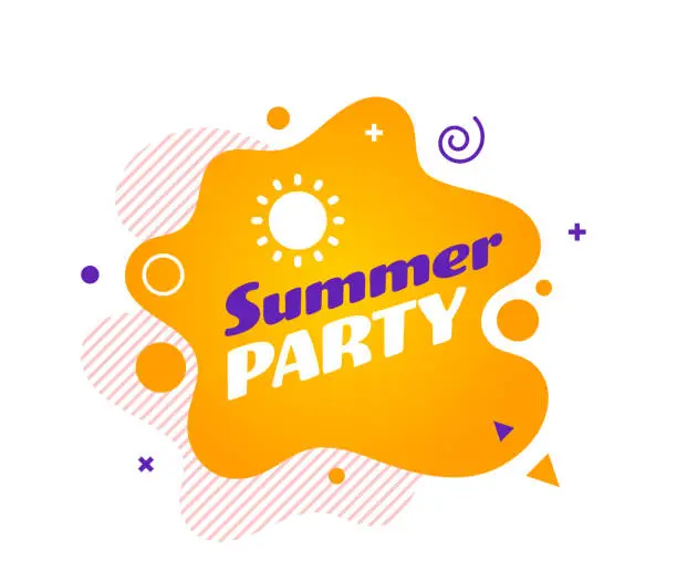 Vector illustration of Abstract Vector Banner Design for Summer Party