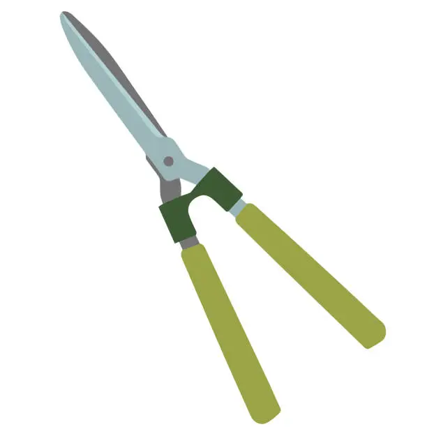 Vector illustration of scissors. Farm tools, secateurs, garden work pruning trees