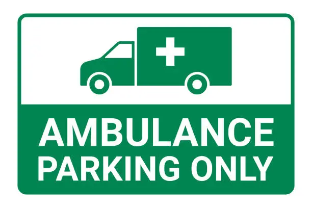 Vector illustration of Ambulance parking only sign