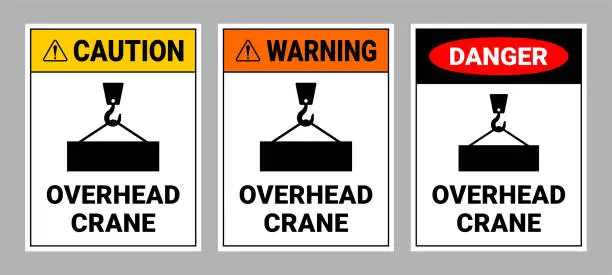 Vector illustration of Overhead crane sign collection