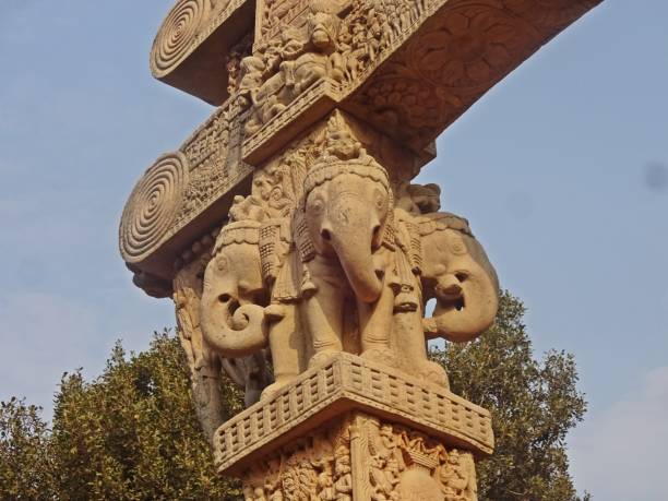 istock sanchi stupa gate ( toranas of sanchi stupa) at Sanchi, Madhya Pradesh 2112050067