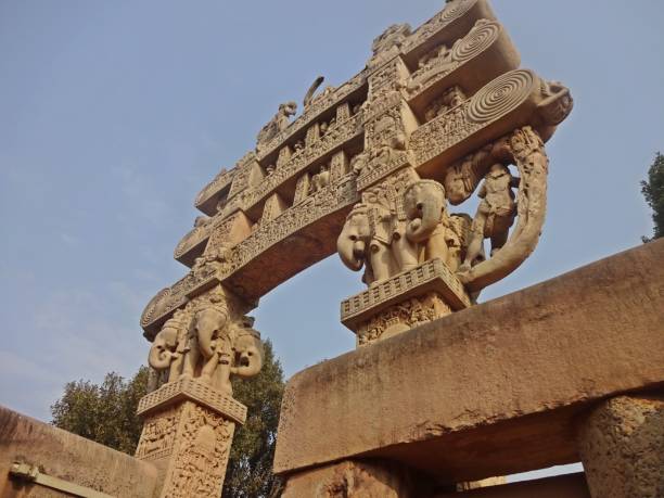 istock sanchi stupa gate ( toranas of sanchi stupa) at Sanchi, Madhya Pradesh 2112050068