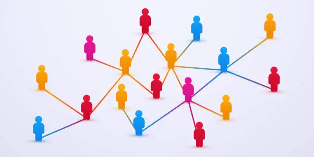 Vector illustration of Connecting people. Social network concept.