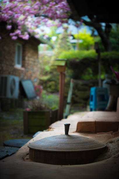 a pot in a traditional Korean kitchen