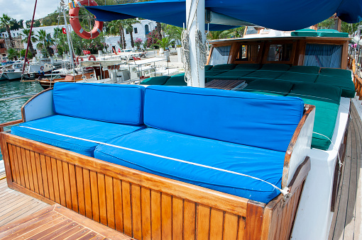 Wooden yacht deck