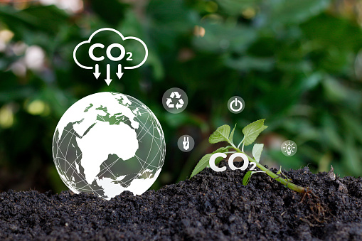 carbon neutral and net zero emissions concepts. natural environment A climate-neutral long-term strategy greenhouse gas emissions targets. green net center icon