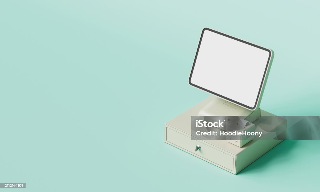 Pos Computer 3d Image Pos System Computer Mock Up 3d Rendering Stock Photo - Download Image ...