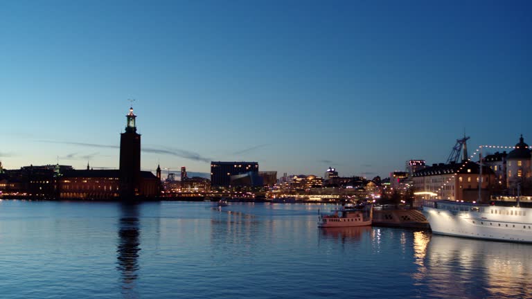 Drone over the capital in Sweden, Stockholm.