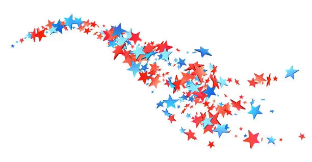 Vector illustration of Patriotic Star Swoosh