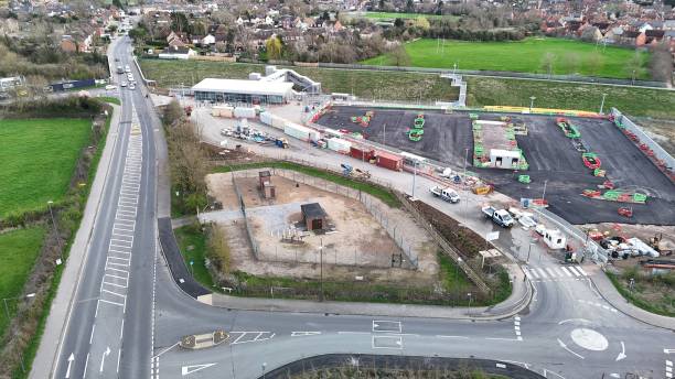 istock Aerial view of EWR Winslow Station Construction 2112201094