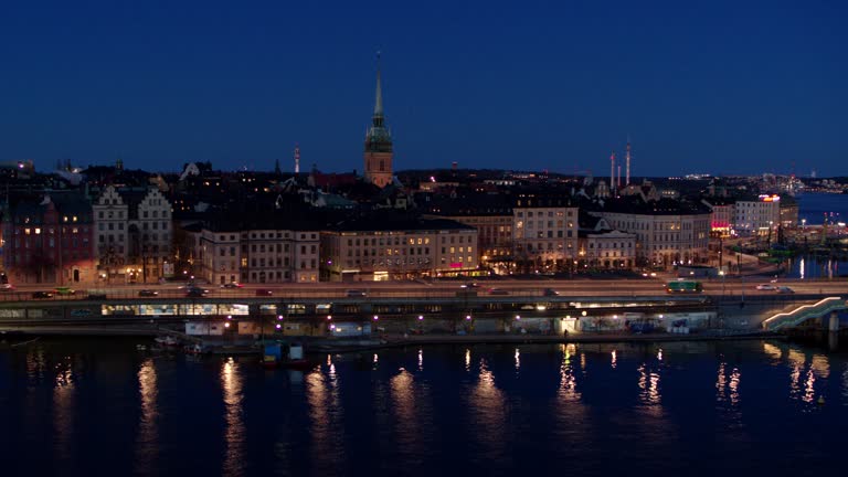 Drone over the capital in Sweden, Stockholm.