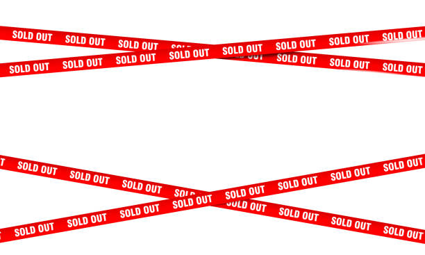 istock Sold out banner frame on striped background 2112260582
