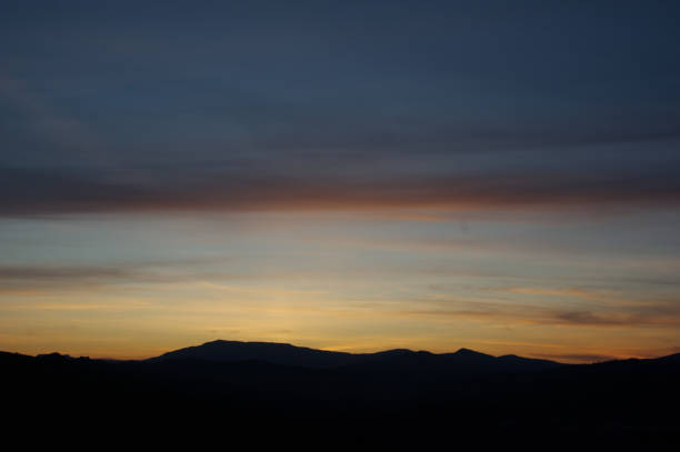 istock view of the mountain profile against the twilight sky 2112291395
