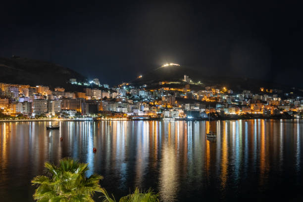 istock Saranda at night on the Albanian coast 2112304014