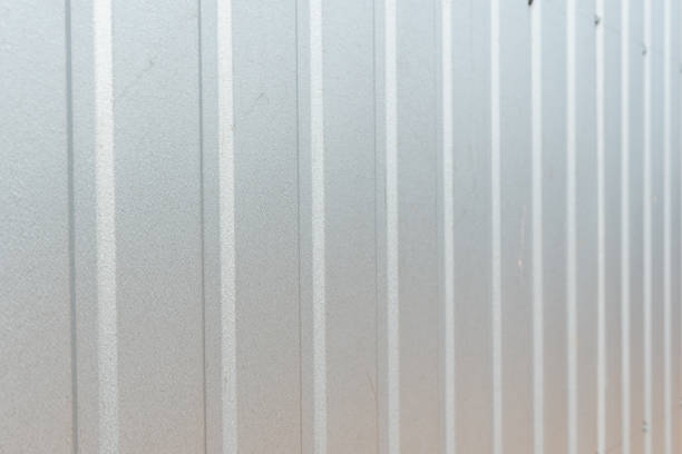Zinc striped wall background, Zinc metal sheets texture background.