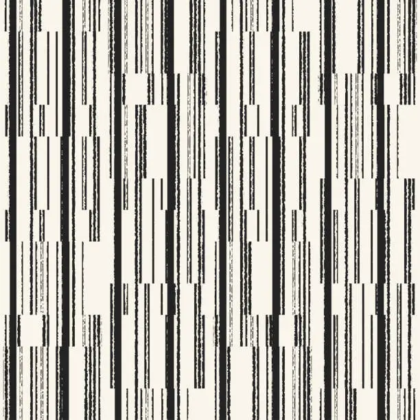 Vector illustration of Monochrome Grain Broken Stripe Pattern