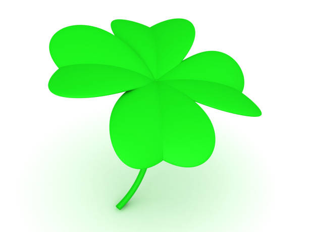 istock 3D Rendering of colorful green four leaf clover 2112366343