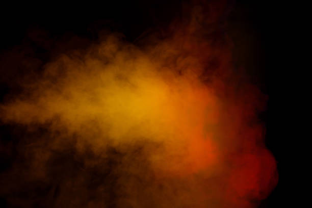 istock Orange and red steam on a black background. 2112385513