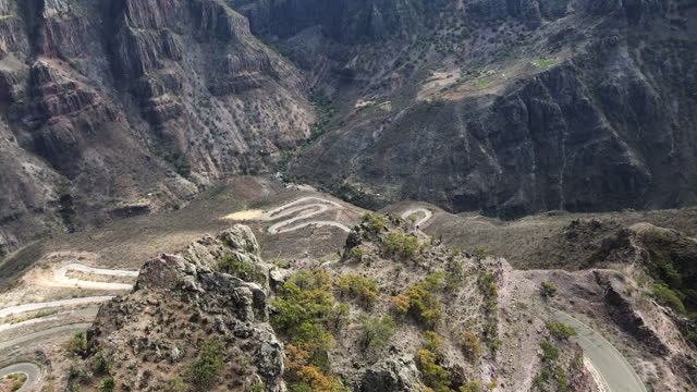 Aerial Drone Footage Batopilas Canyon in The Sierra Madre Mountains of Southern Chihuahua, Tarahumara Country
