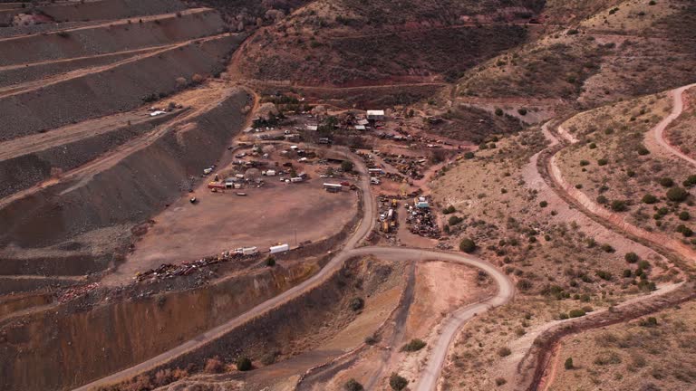 Jerome Ghost Town, Gold King Mine, Arizona USA. Revealing Drone Shot.