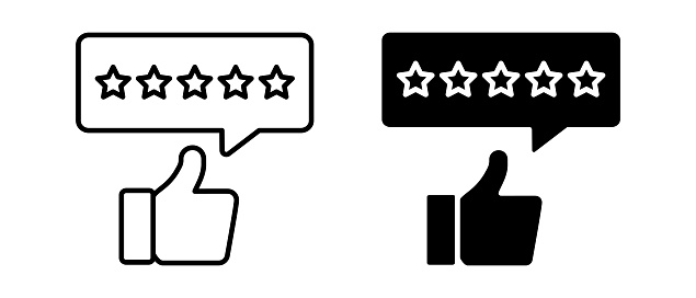Customer service icon vector set. Thumb up symbol