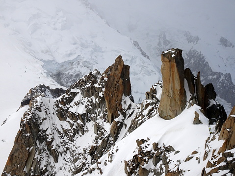 Arete des Cosmiques, in Chamonix, Mont blanc massif