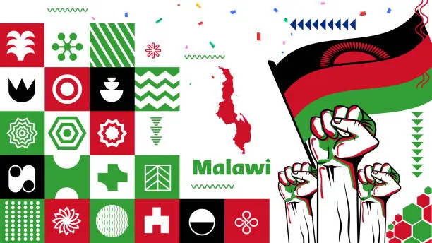 Vector illustration of July 6, Independence Day of Malawi vector illustration. Suitable for greeting card, poster and banner.