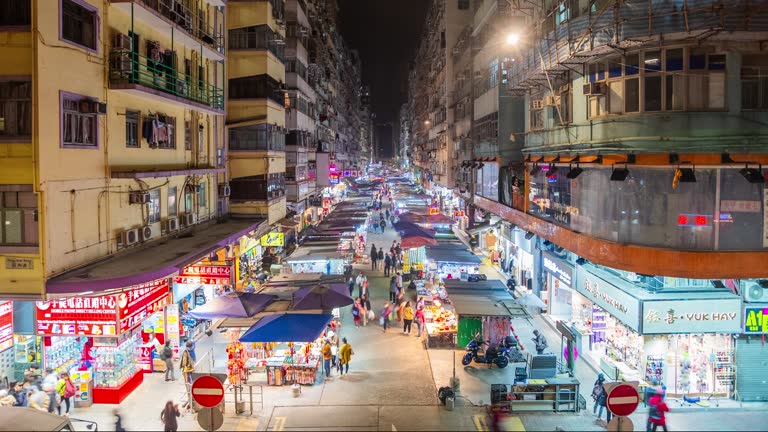 Time lapse local night Fa Yuen Street Mongkok