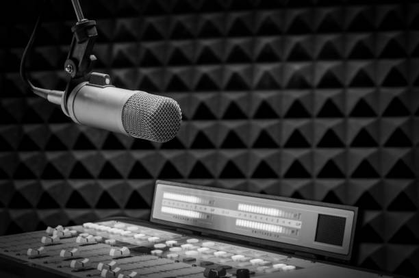 istock Professional microphone and sound mixer 2112537571