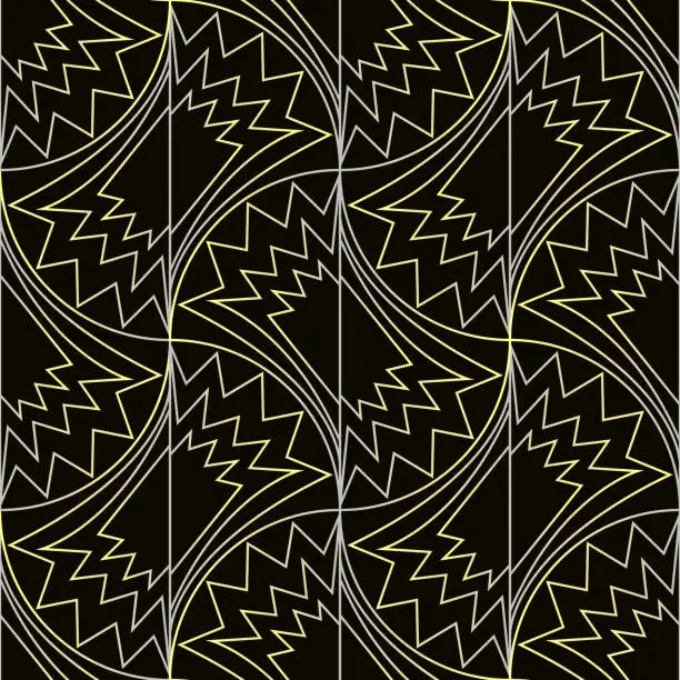 Vector illustration of Seamless vector geometric art deco pattern with arches and gradients