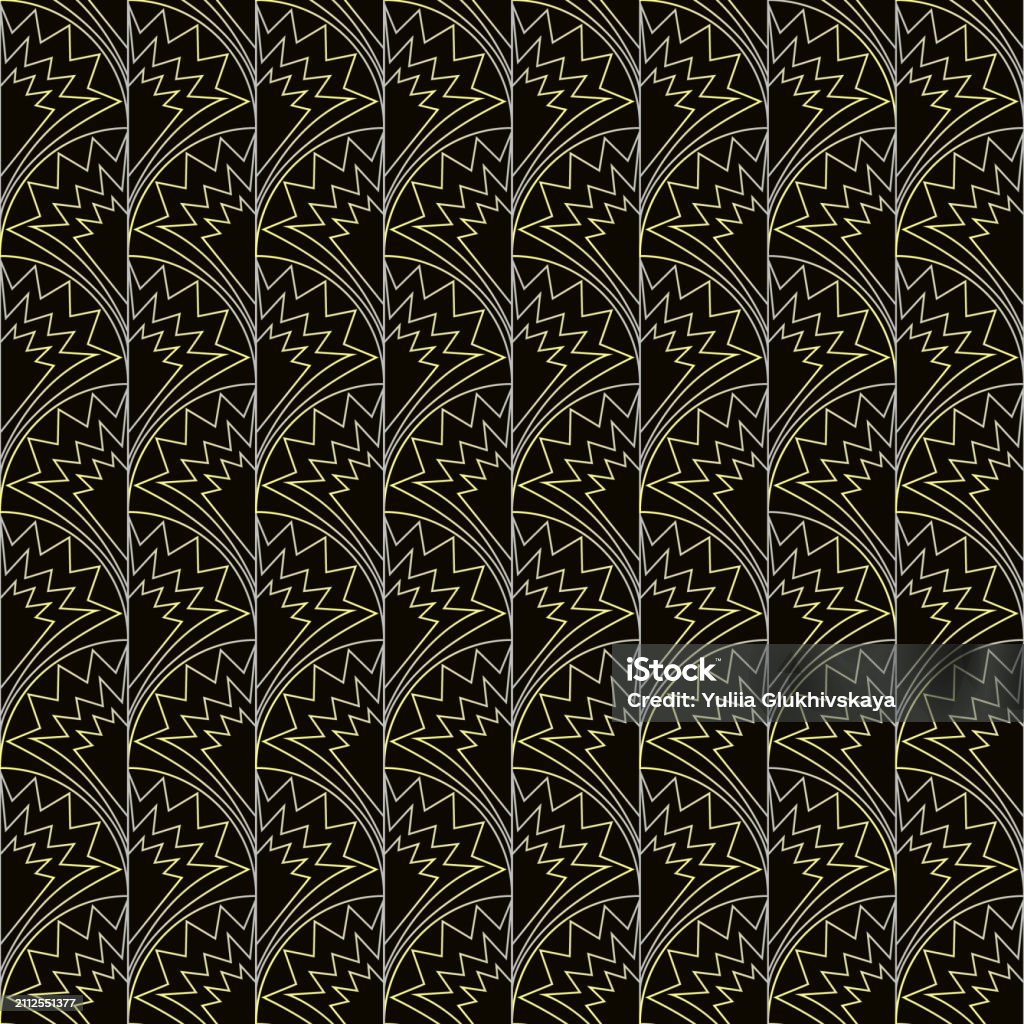 Merma De Gradient Pattern Ilustración de Seamless Vector Geometric Art Deco Pattern With Arches ...