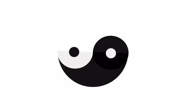 Yin Yang symbol Alpha Channel stock video