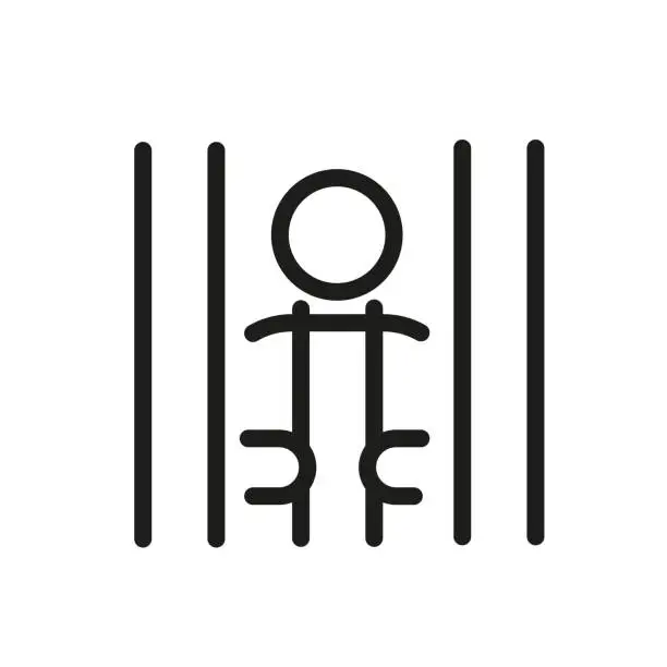 Vector illustration of Icon for a Sentenced Person