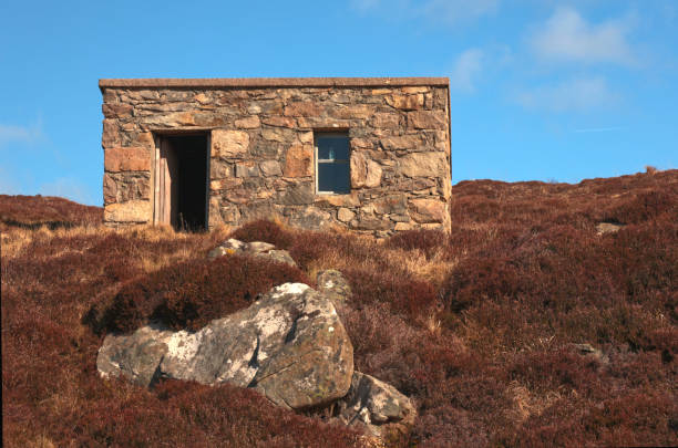 Abandoned Shepherds Bothy in Uig Isle of Lewis outer Hebrides Scotland.