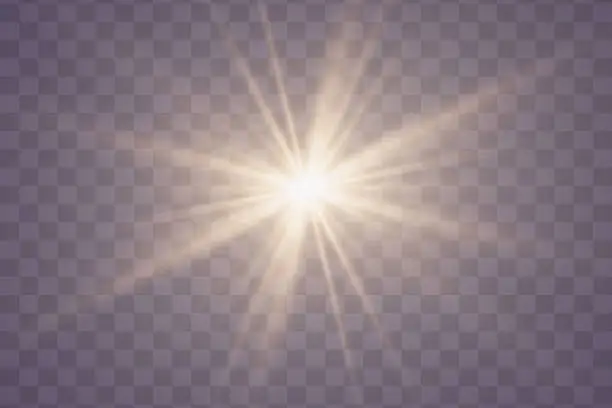 Vector illustration of Light flash. Star explosion with highlight lines.