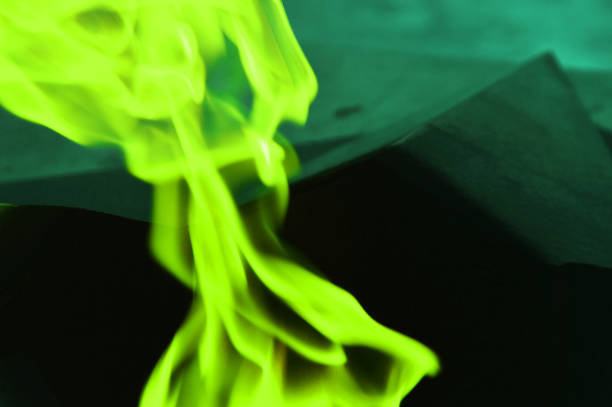 Close-up picture of a pink bamboo torch on fire