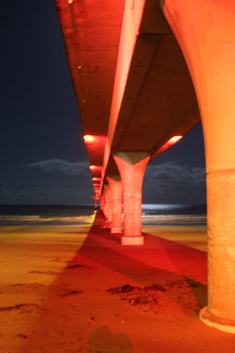 Evening Pier shot at beach in orange light