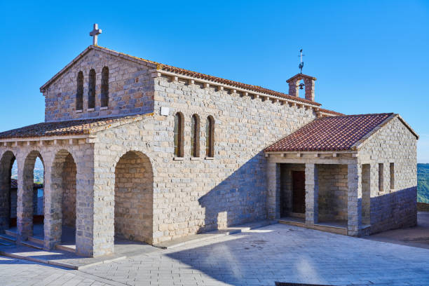 Facade of San Chirico church. Luogosanto Municipality. Province of Sassari. Sardinia. Italy.