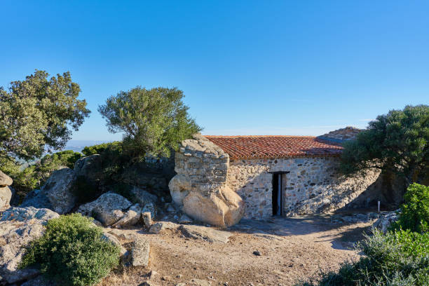 The San Trano Sanctuary, a Franciscan place of worship built between the 4th and 5th century. Luogosanto Municipality. Province of Sassari. Sardinia. Italy.