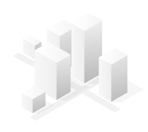 istock A vector isometric illustration of a white city on white design street buildings 2112773100