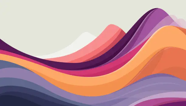 Vector illustration of Multicolored abstract wave background