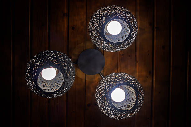 natural wall lamp woven from cattail. Eco design