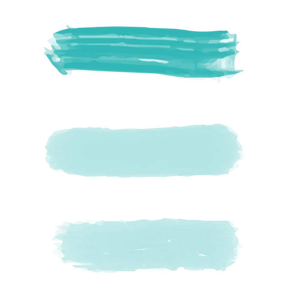 istock Set of vector paint brush stroke. Turquoise watercolor texture, background for social media. Brush highlight elements note underline isolated. Vector 2112863104