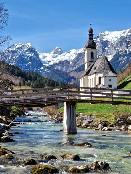 istock Ramsau - church in  mountains with bridge 2112903723